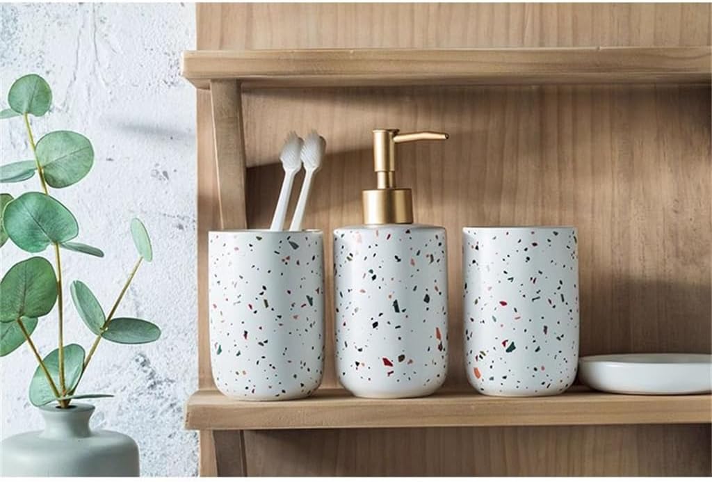 Bathroom Set Ceramic Toiletries Four-Piece Bathroom Accessories Hotel Club Model Room Kit Light