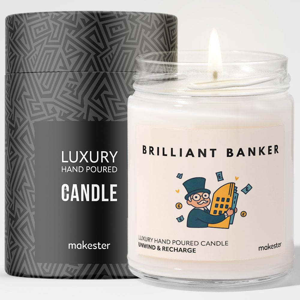 Banker Gifts - Luxury Soy Wax Candle - Vanilla, Jasmine, Sugared Almond - Makester โ image 1
