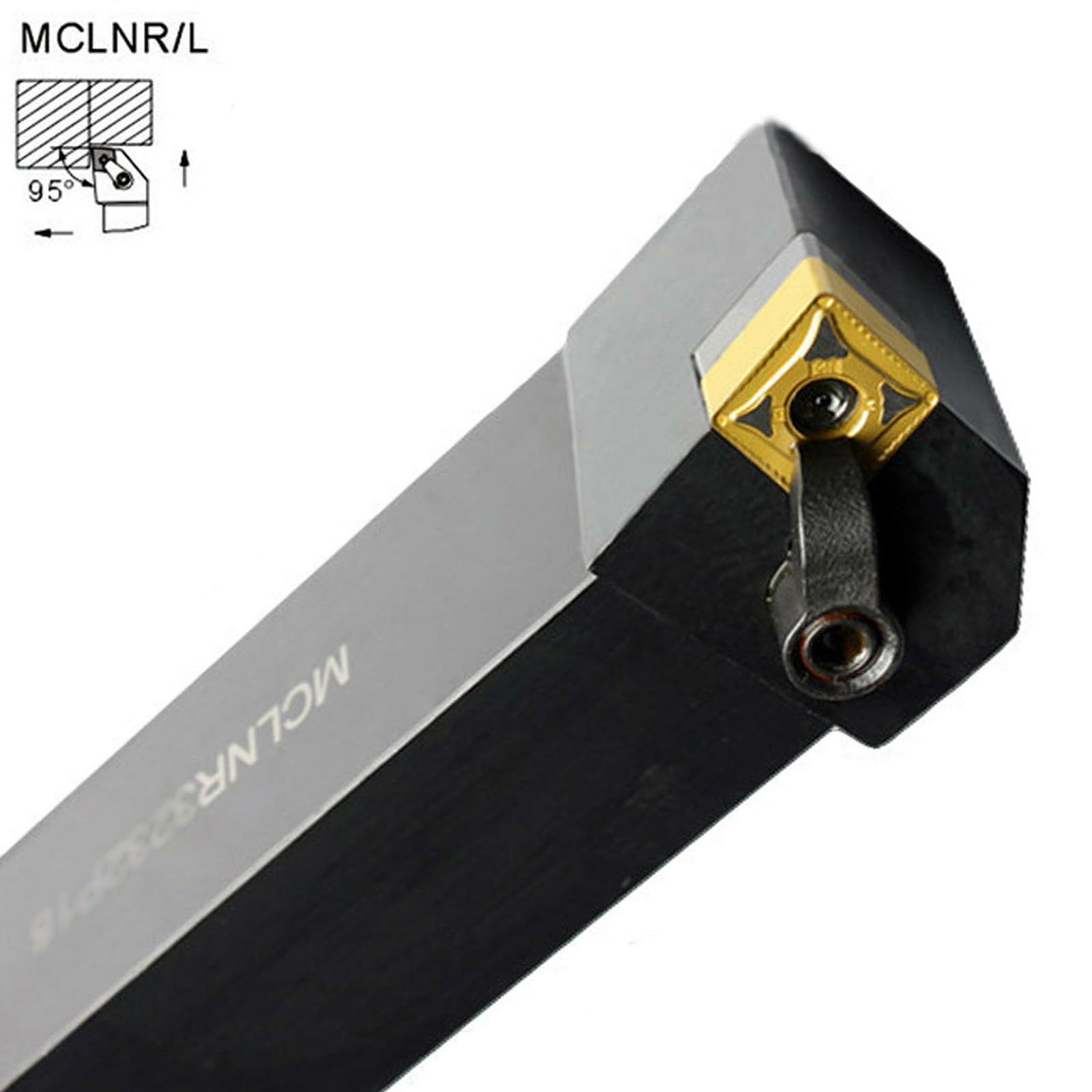 Soporte externo para herramientas de torneado MCLNR2020K12 20 x 20 x 125 mm para CNMG1204