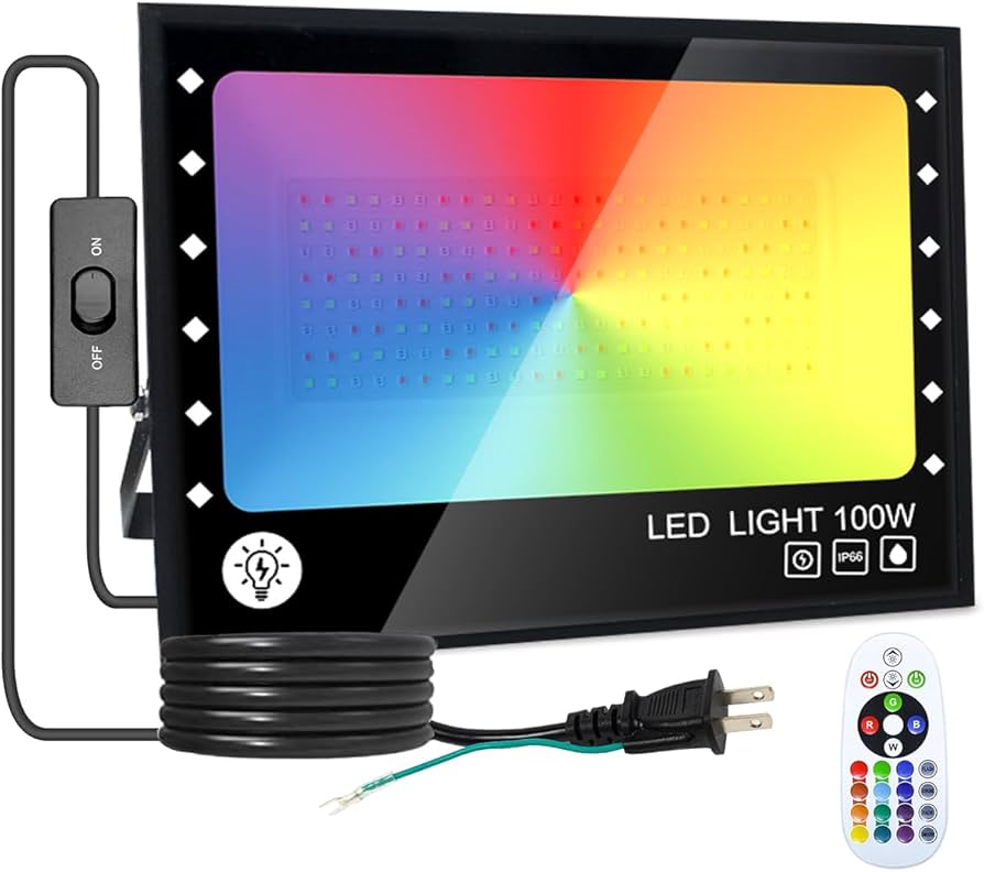 RGB投光器 LED ライト 屋外 ウォールランプ 防水 防塵 リモコン付き