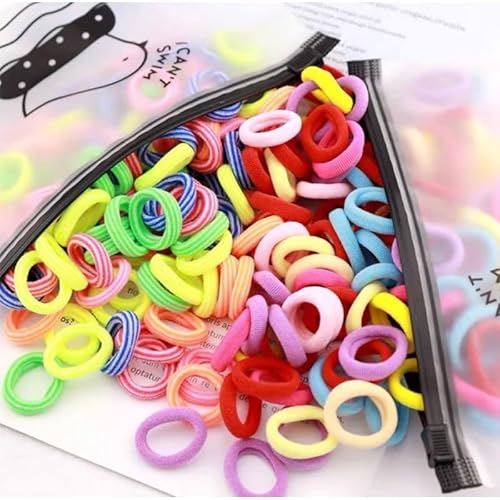 Kit de 100 Unidades Elástico Xuxinha Rabicó de Cabelo Pequeno colorido Adulto Infantil Criança (CORE