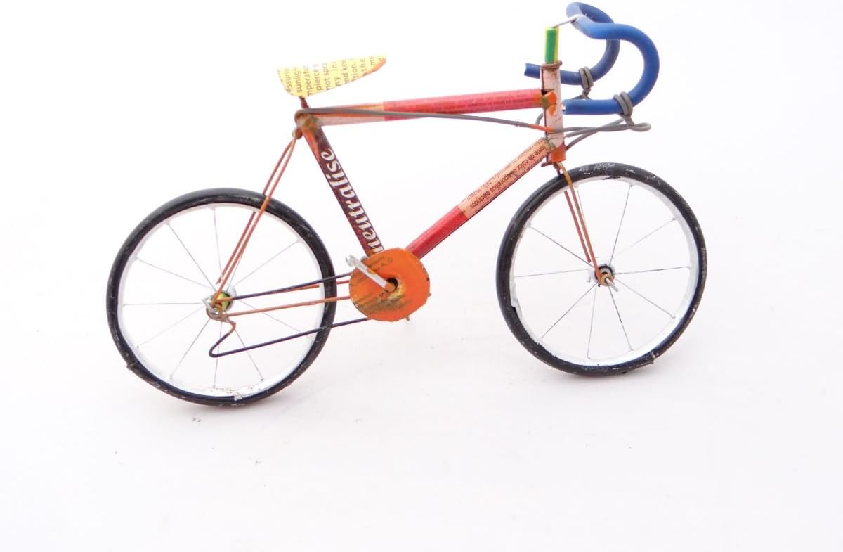 Racing bicycle bike handmade recycled tin cans Fair Trade