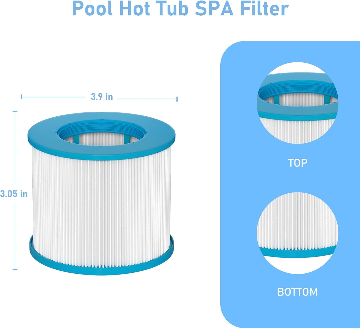 Hot Tub Filter Replacement Cartridges Compatible with All RELXTIME Hot Tub, ALEKO Hot Tub, Wejoy Hot Tub Aquaspa, Spa Filters for Hot Tub Screw On, Pack of 10 - Image 7