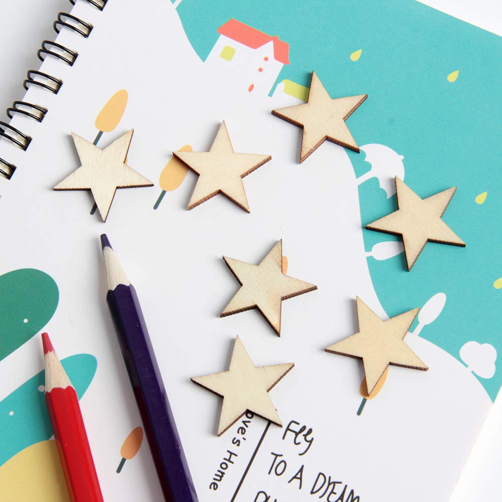 Amazon.co.jp: yalansmaiP 200個パック 天然木製星 星型 未仕上げ木製