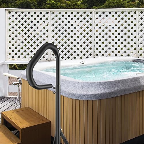 VEVOR Whirlpool-Handlauf 88,9–144,8cm höhenverstellbar Spa-Geländer Whirlpool Aluminiumlegierung rostfrei korrosionsbeständig Pool Handlauf 272kg Tragfähigkeit Haltegriff Einstiegshilfe