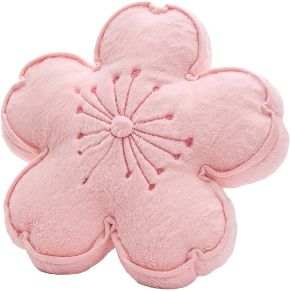 Sslvya Cartoon Cherry Blossoms Cushion, Soft Flower Pillow Aesthetic Throw Pillows for Bedroom, Sofa, Couch Decoration