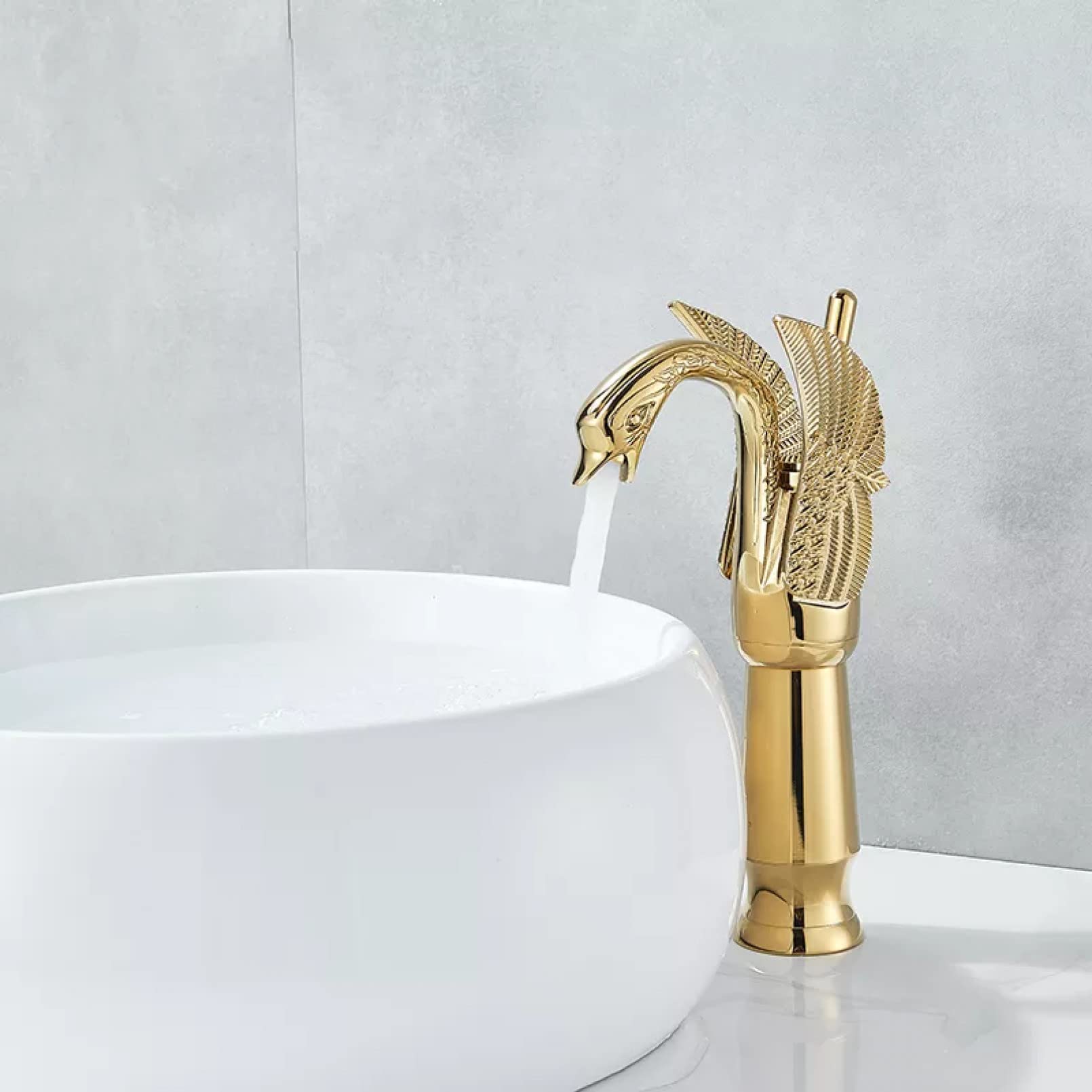 Bouchet de Bassin doré de Salle de Bain mélangeur eau chaude et froide avec Bubbler LWX