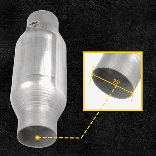 Kax Automotive Replacement Catalytic Converter, Universal 2.5" Inlet/Outlet With O2 Port 410250 Universal Catalytic Converter #TOP1