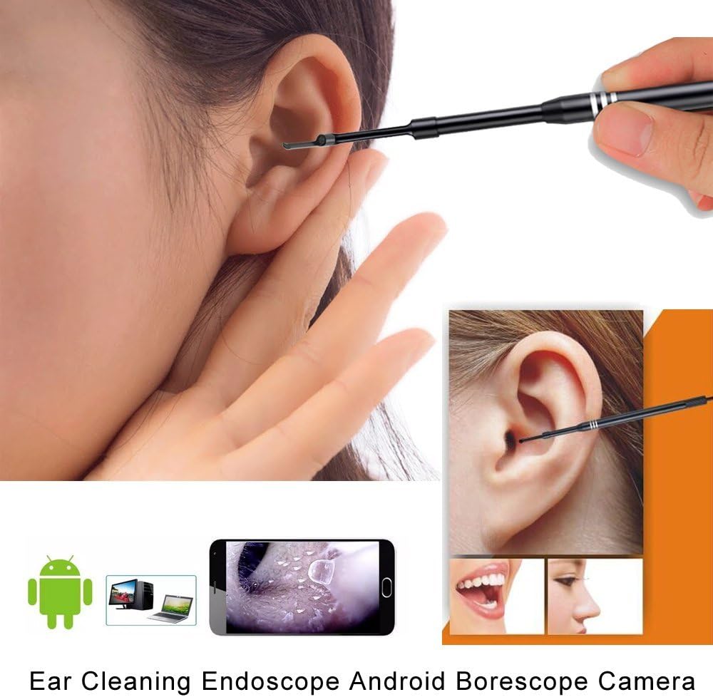 Ear Otoscope Xpiwhtow Waterproof Camera with 6 Adjustable LED Light Ear Pick Endoscope Cleaning Tool For OTG Android Micro USB PC
