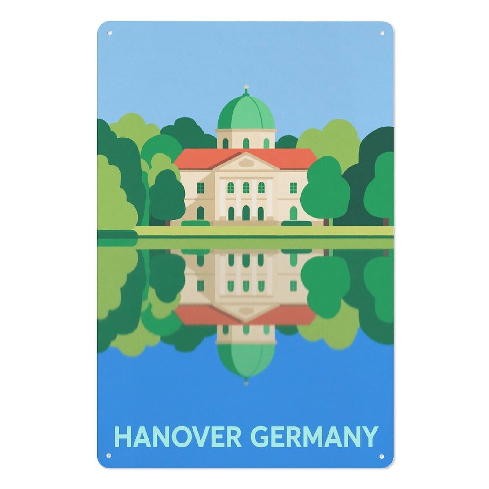 Hanover Germany Retro Design Tin Paintings Vintage Tin Sign 08x12inch(20x30cm) Wall Art for Home Office Bedroom Living Room Cafes Wall Decor