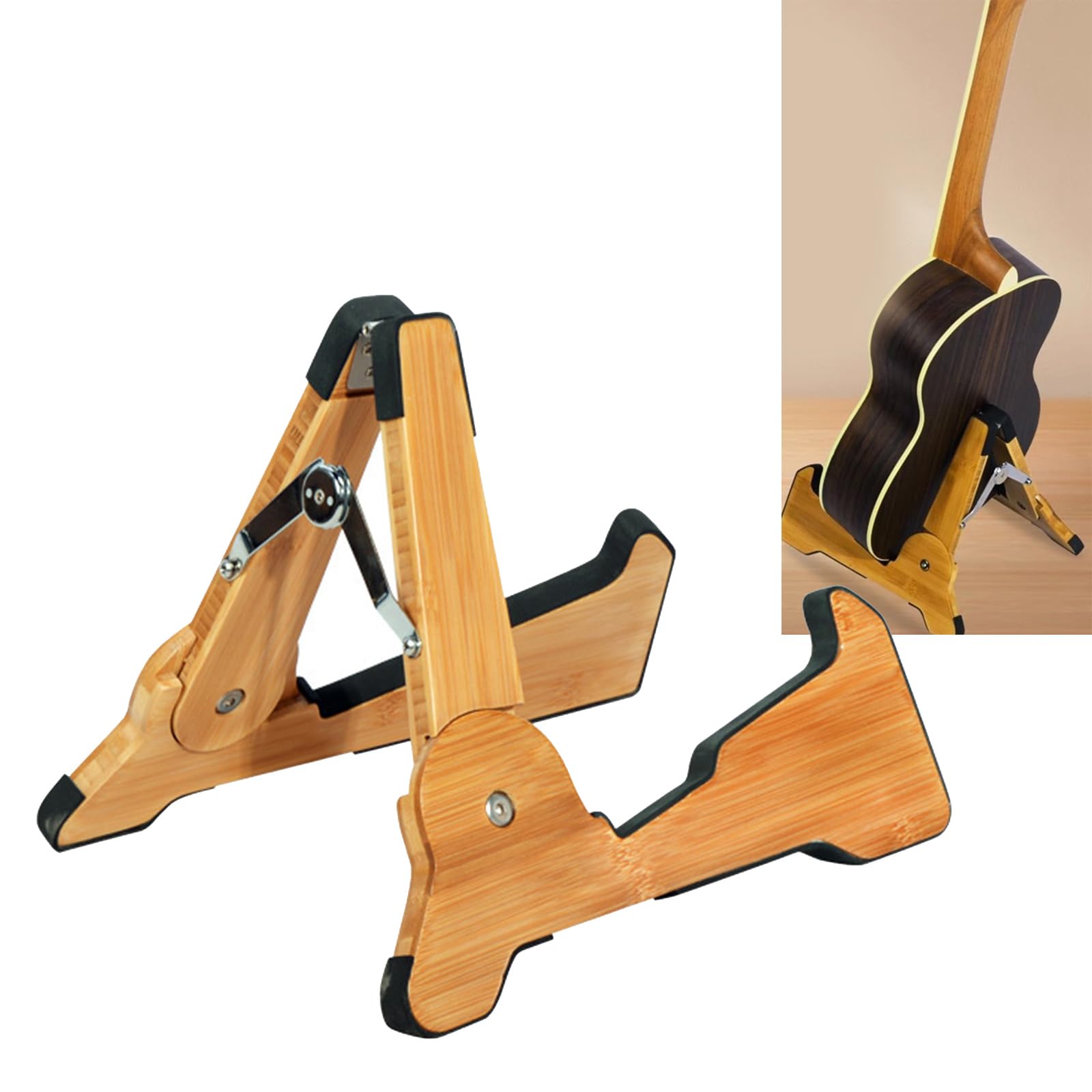 Regulowany stojak na gitarę elektryczną drewniany składany instrument muzyczny odpowiedni do elektrycznego i ukulele składany akustyczny