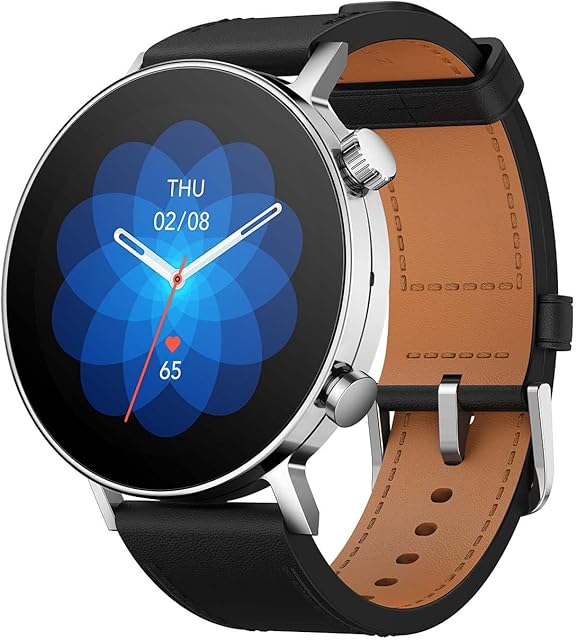 Amazfit Smartwatch GTR 3 Pro 1,45 cala wyświetlacz AMOLED, monitor tętna, snu, stresu, SpO2, ponad 150 trybów sportowych, połączenia Bluetooth, sterowanie muzyką, [Wersja limitowana], Mystic Silver