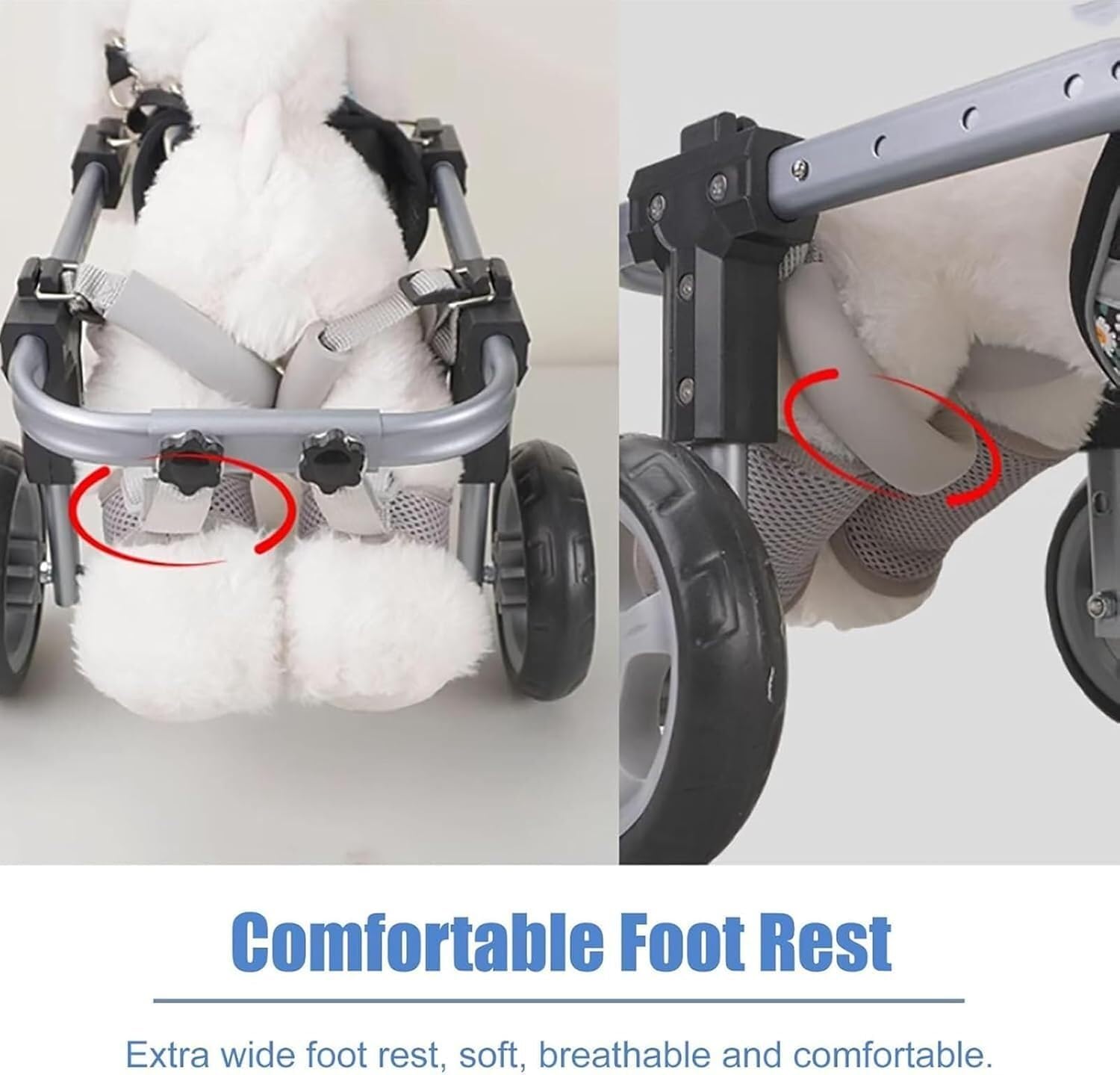 Fauteuil Roulant Réglable À 4 Roues pour Chiens, Pattes Avant Et Arrière – Aide À La Mobilité Légère pour Chiens Blessés, Handicapés Ou Âgés – Convient Aux Petites Et Grandes Races(4wheel,S)