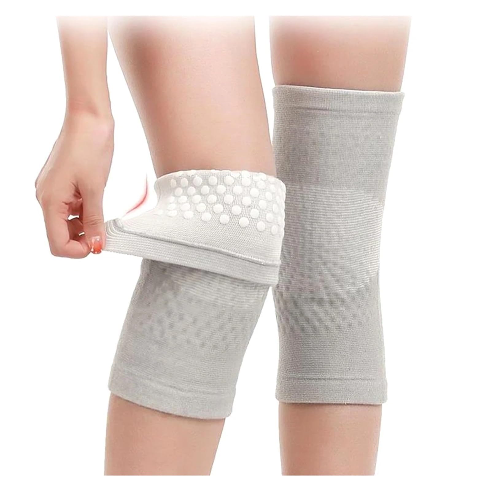 Ginocchiere Sportive Antiscivolo, Supporto e Scaldamuscoli, 2 Pezzi, Fascia riscaldante per Il Recupero, massaggiatore per Gambe.