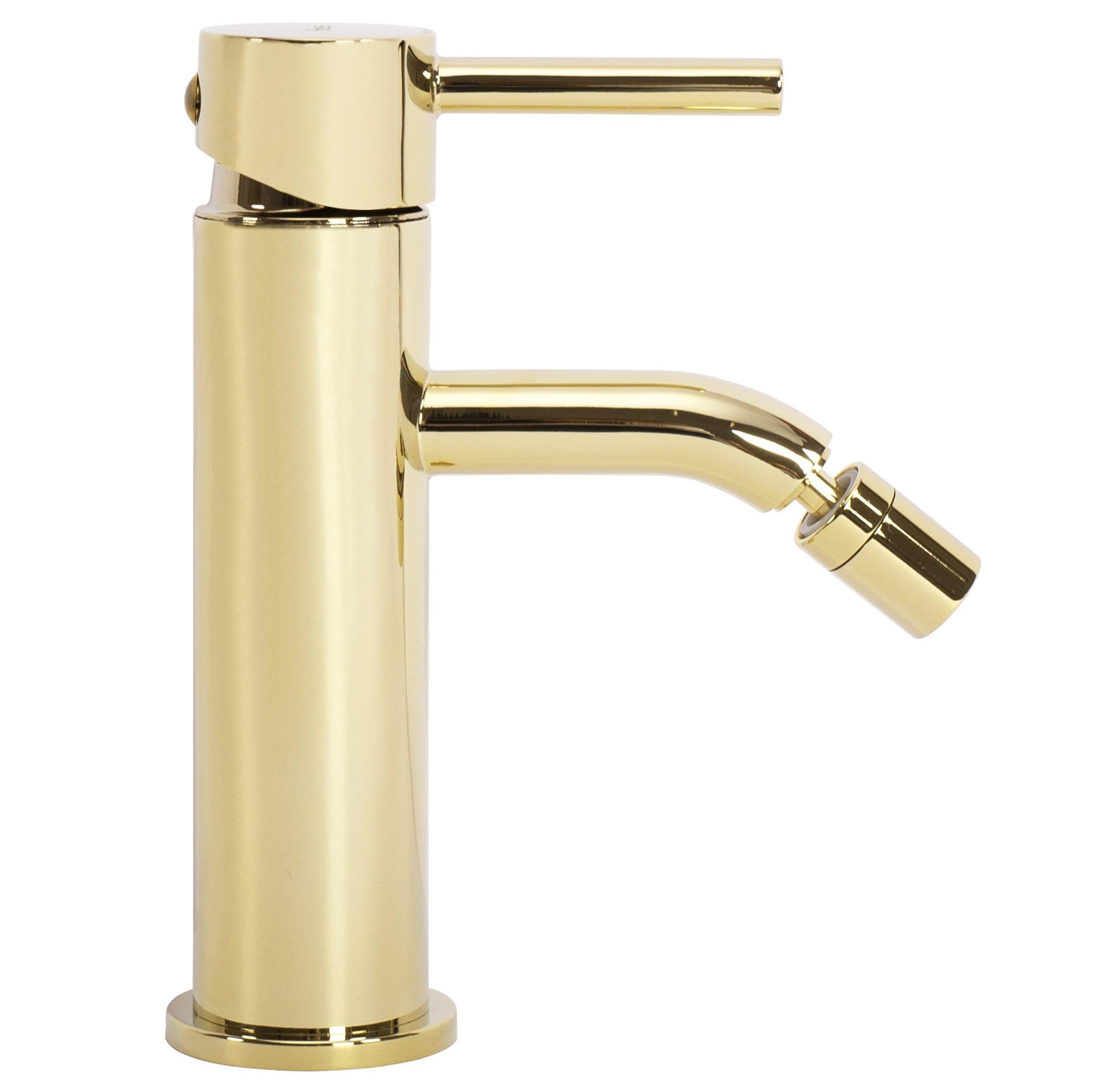 Rea - Rubinetto Bidet Lungo Gold Miscelatore Monocomando In Ottone Per Wc Wc Bagno (Oro) 14 X 5 X 17 cm