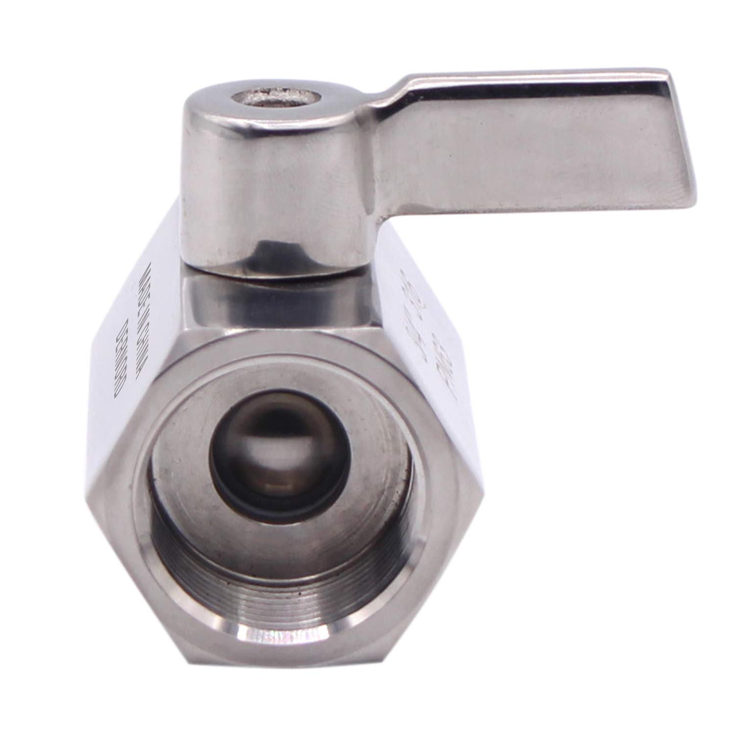 Dernord válvula de bola NPT de 3/4 pulgadas hembra y hembra con mango de acero inoxidable (Paquete de 2)
