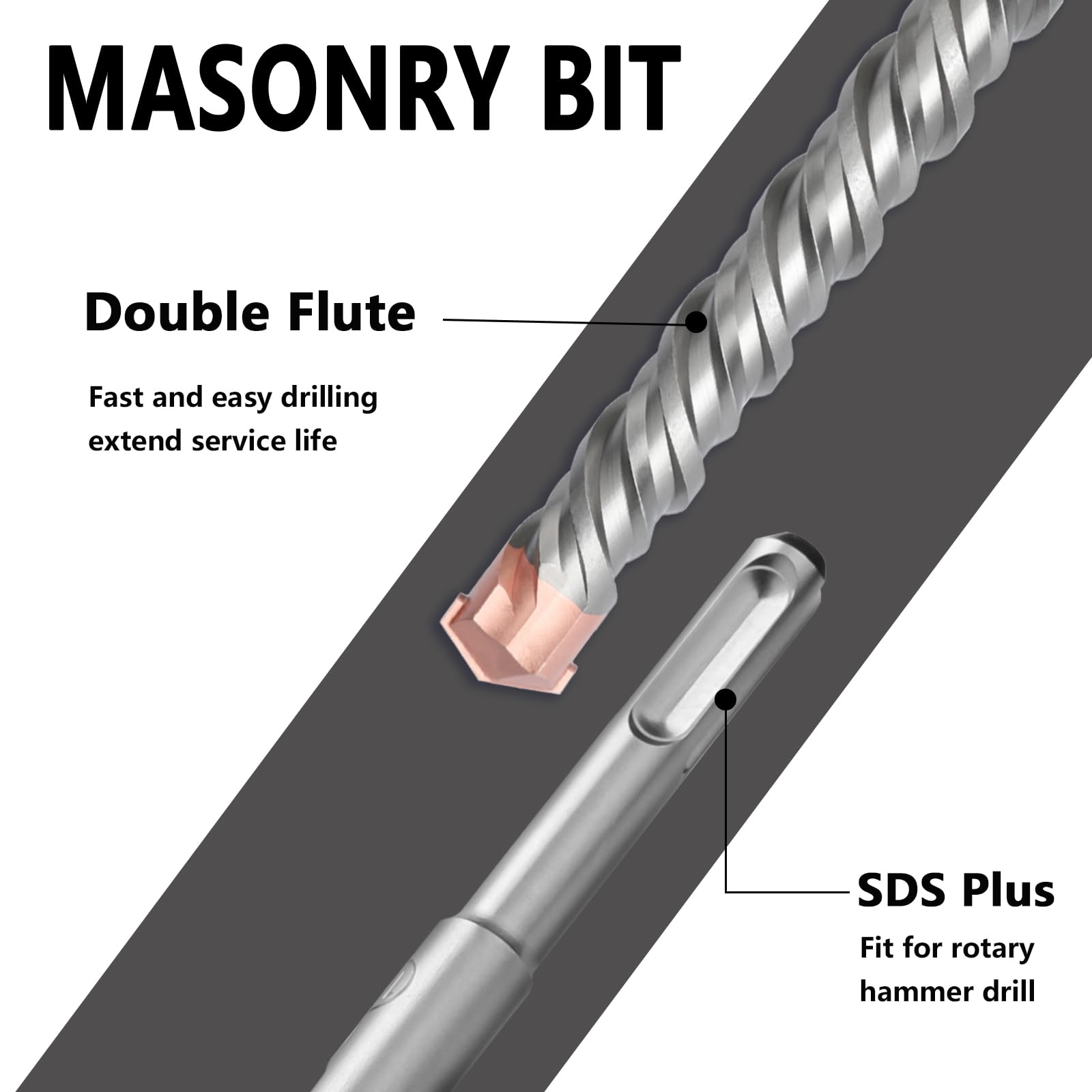 Forets à Béton, 9PCS (5 Mm 16x160 Mm) Foret Carrelage, Foret à Percussion Électrique SDS-Plus