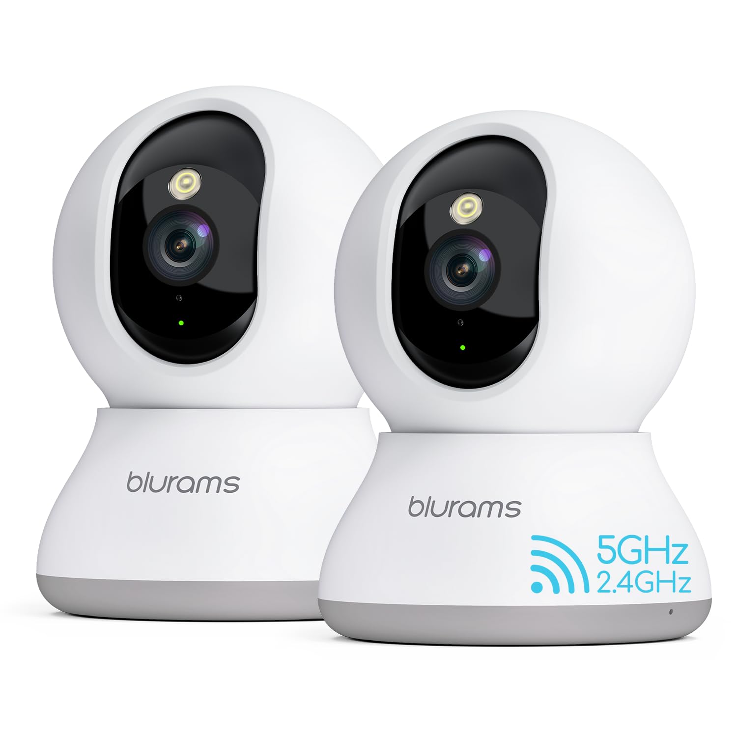 blurams 2K Indoor Camera, 5G Home Security Camera, 360° View Pet Camera with Phone App, Free Human/Motion/Sound Detection, Auto Tracking, Dual-Band WiFi6, Night Vision, Works with Alexa(2 Pack)