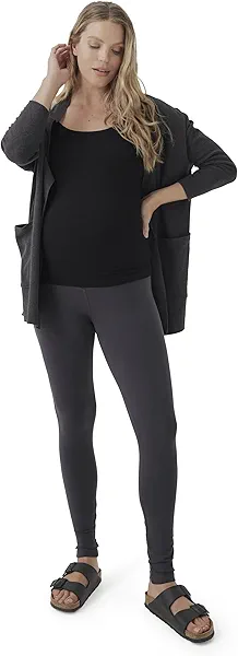 Pact Women's Made with Organic Cotton Maternity Leggings, On The Go Pregnancy Yoga Pants