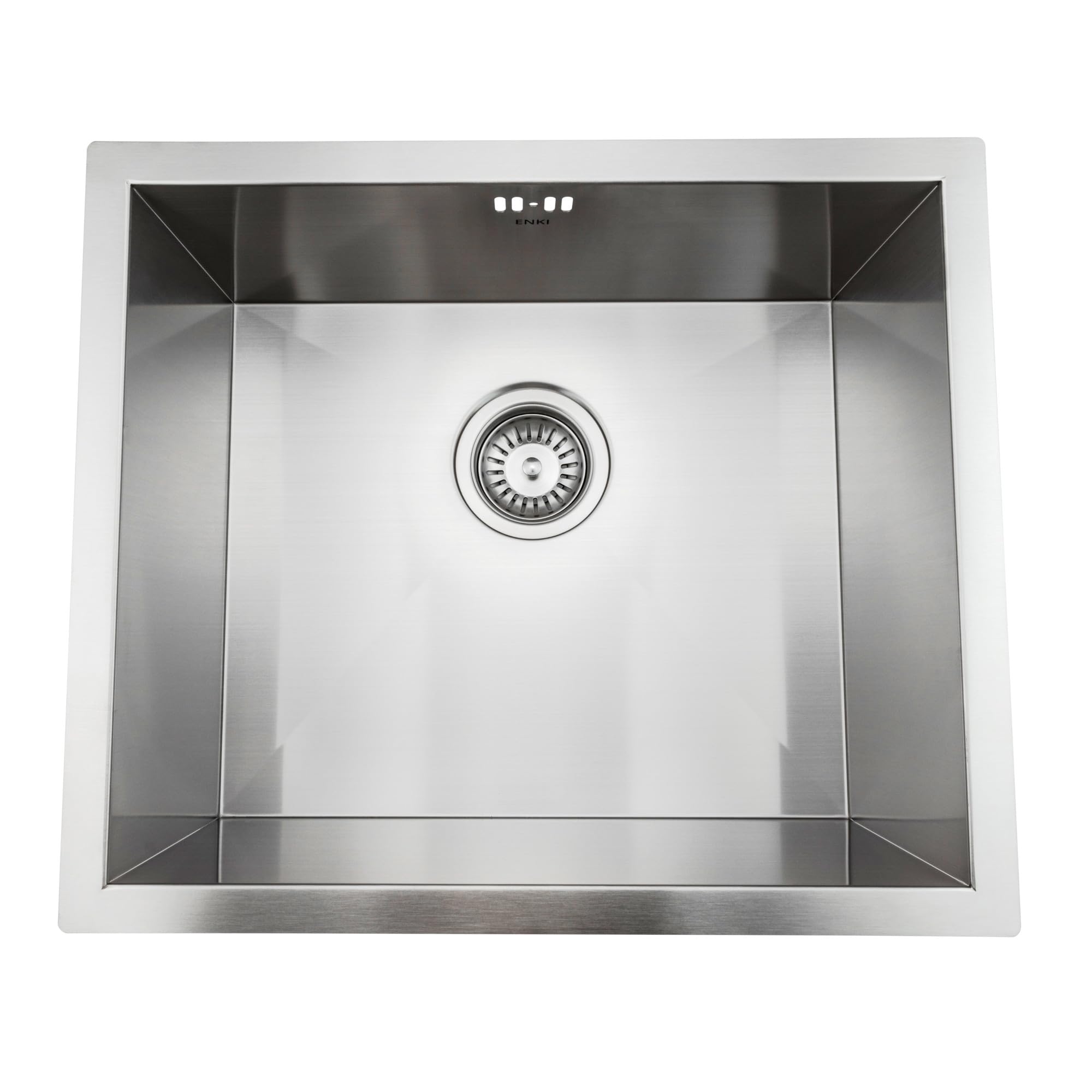 Enki Brushed Steel Axia, Ks045, Brushed Stainless Steel Kitchen Sink, 500Mm X 430Mm, Undermount Or Topmount Fitting Into Sink Unit, Kitchen Essential