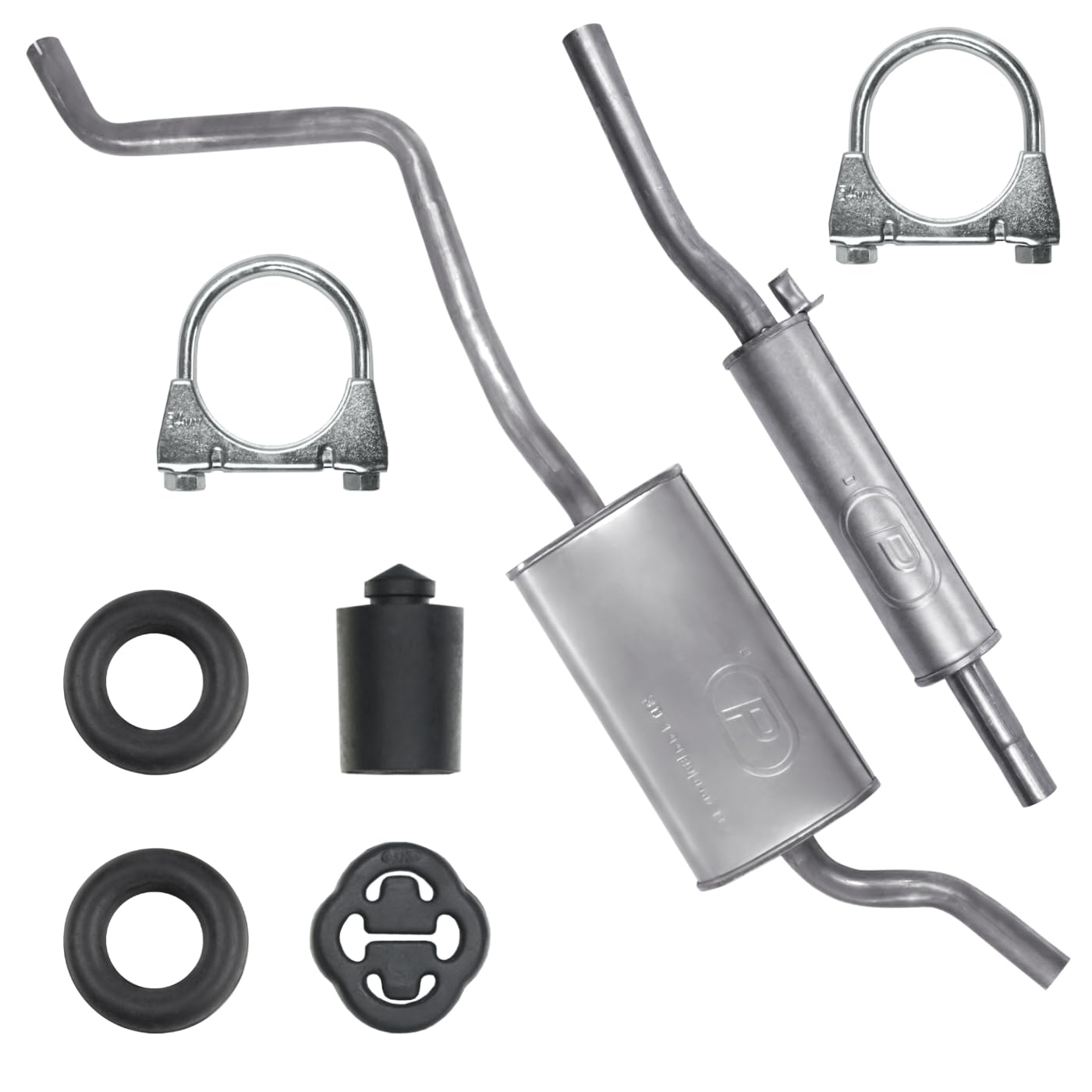 POLMOstrow Auspuff für VW Polo 2 II 86C 1984-1990 | Mitteltopf und Endtopf, Motoren: 1.0 - 1.3 - 1.3 D, Fließheck, Kombi