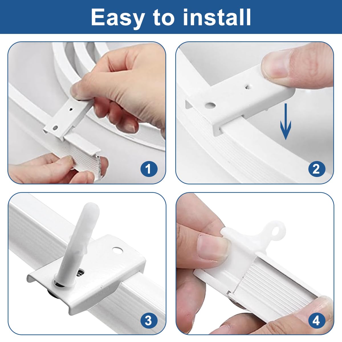 3 Metri Abs Binario Tenda Flessibile da Soffitto | Pieghevole, Silenzioso, con Montaggio Accessori per Finestre, Doccia, Camper, Camere da Letto, Soggiorni, Spogliatoi
