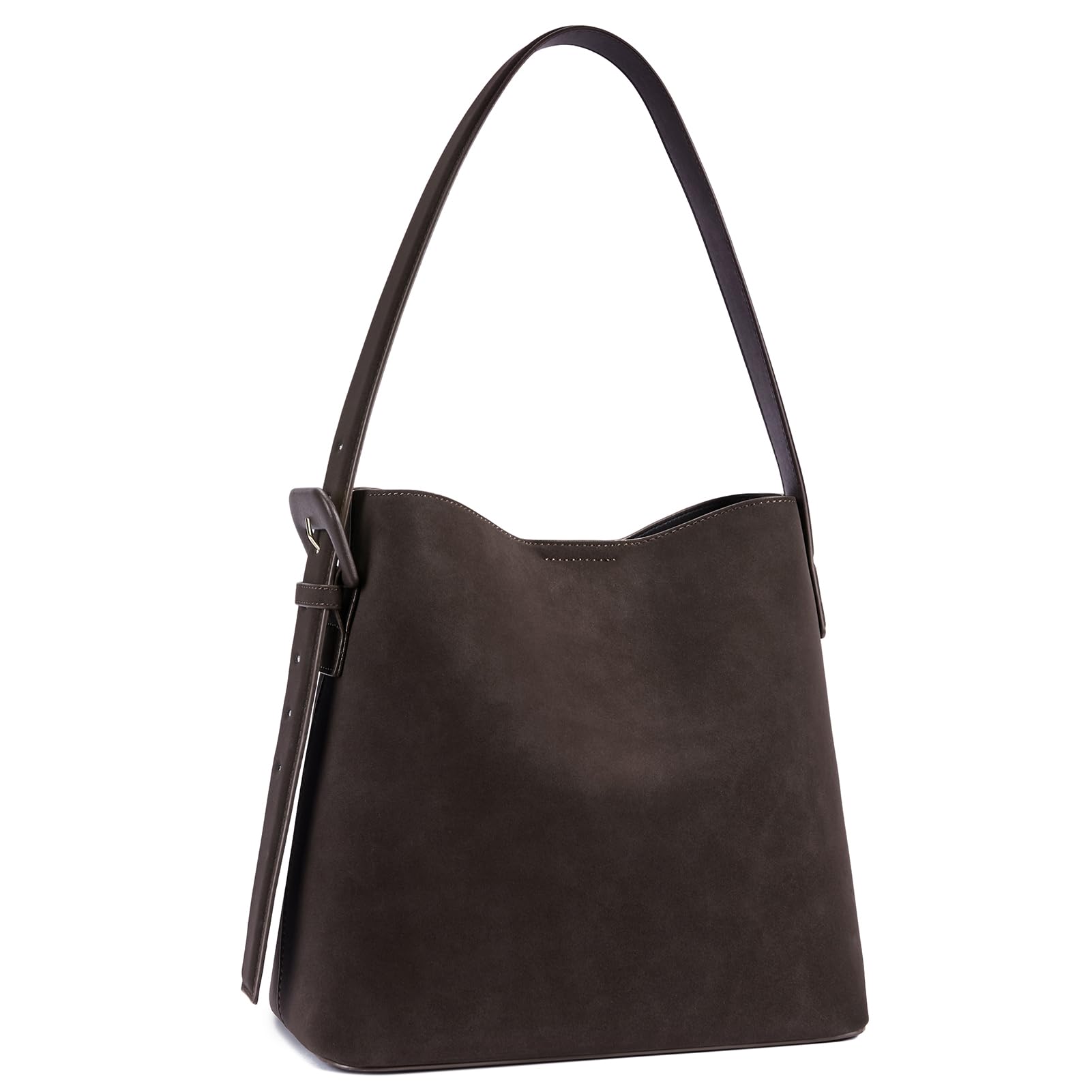 BOSTANTEN Bucket Bag Vegan Leather Shoulder Purses for Women Trendy Adjustable Strap