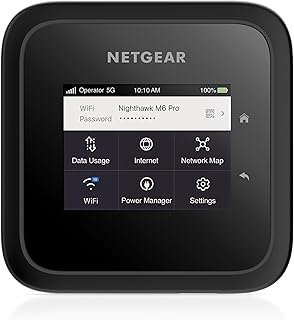 NETGEAR Nighthawk M6 Pro 5G mmWave WiFi 6E Mobile Hotspot Router (MR6550) – Portable Business Companion for Fast, Secure Connections Up to 8Gbps – Unlocked, International Roaming in 125+ Countries
