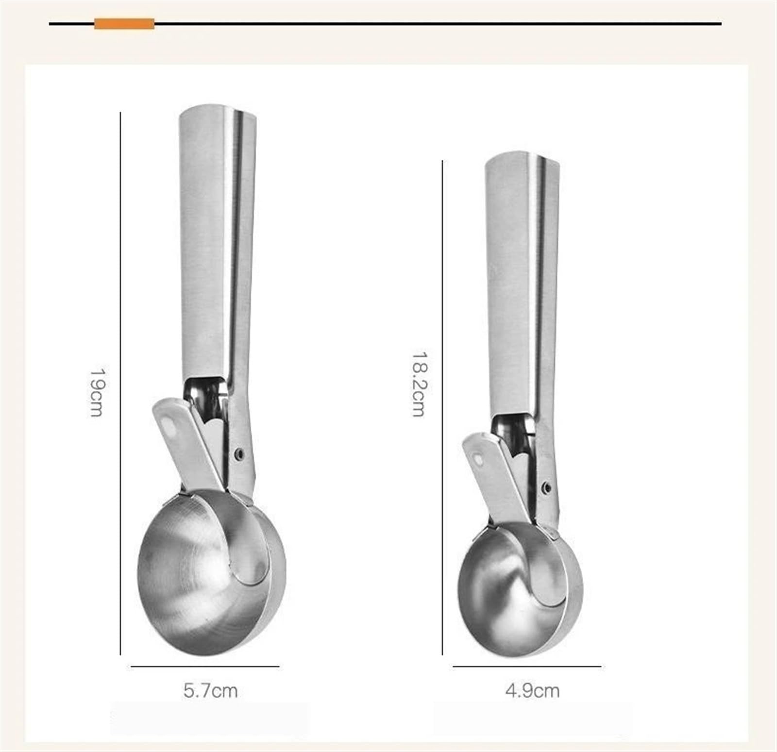 Cuillere A Glace Cuillère à glace, cuillère en acier inoxydable, cuillère à glace, cuillère à lait chaud à la pastèque CuillèRe à Glace(S-3 PCS)