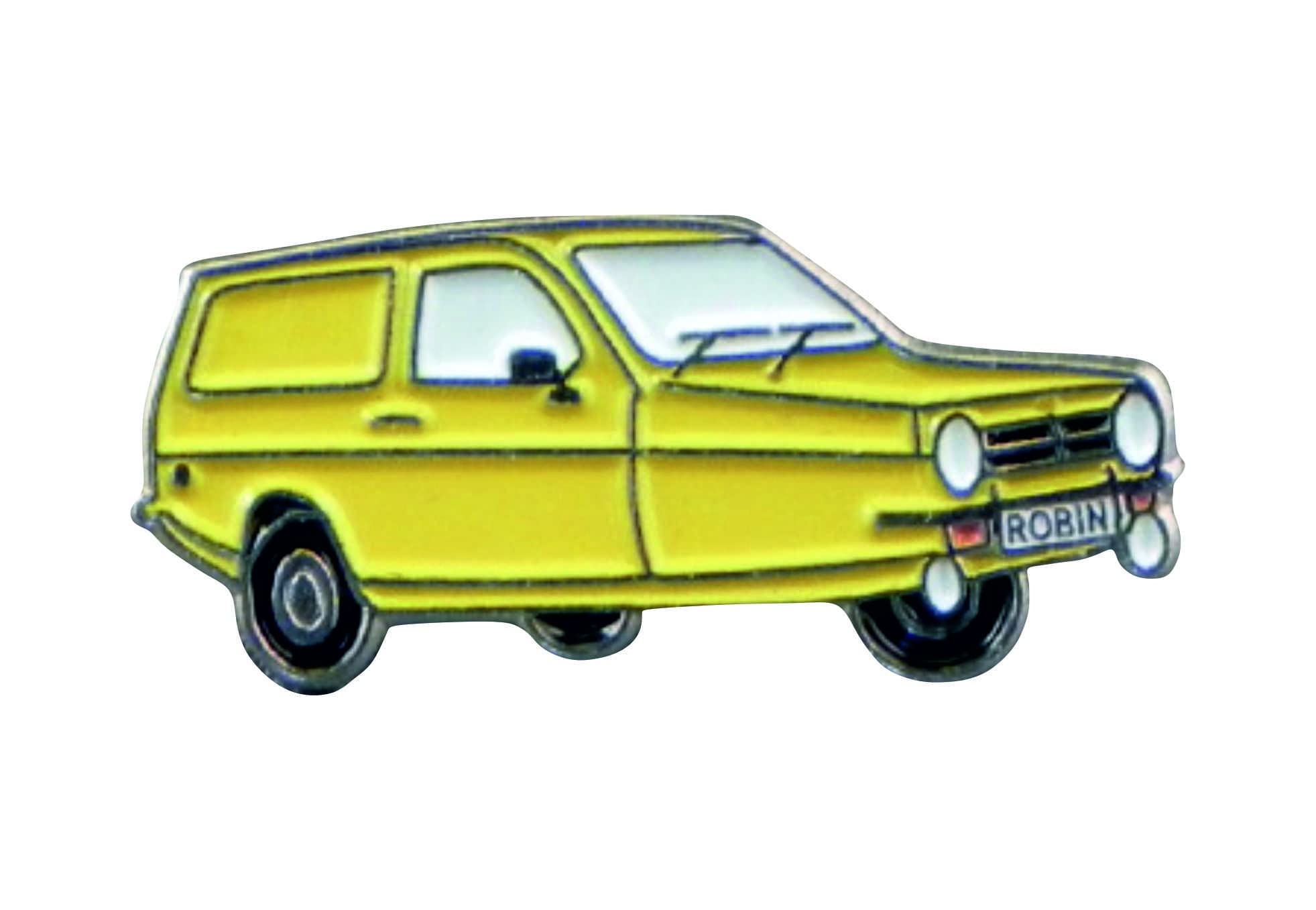 Mainly Metal Multi-Coloured Metal Enamel Pin Badge Brooch Reliant Robin Yellow