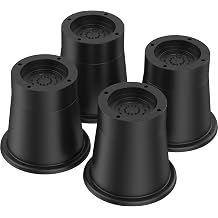 4 Pack Bed Risers 3.3 Inch, Adjustable Round Bedding Furniture Risers - Rubber Sofa Risers for Beds Raising Blocks and Under Bed Storage - Supports up to 6000 lbs