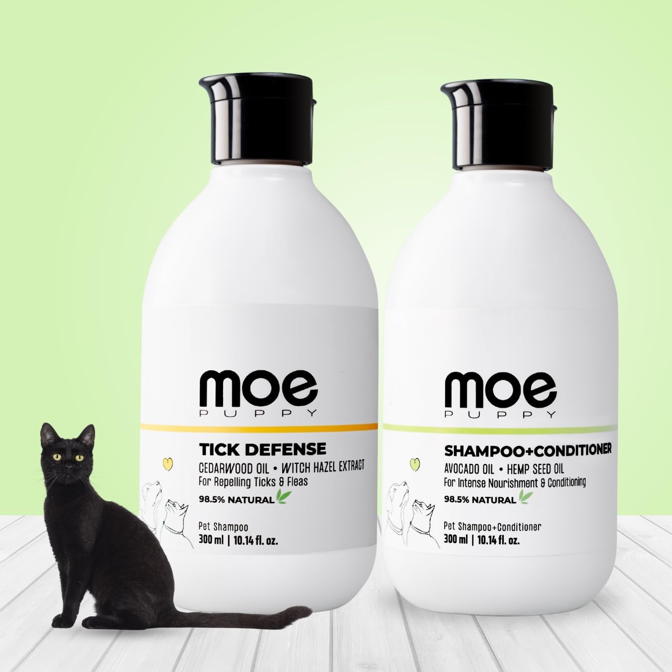 Moe Shampoo Combo for Nourishment, Conditioning, and Tick Defense | Shampoo Plus Conditioner + Tick Defense | Sulfate & Paraben Free | pH Balanced for Dogs & Cats (Pack of 2) (600ml) (B0CFLPNZQP) Amazon Price History, Amazon Price Tracker