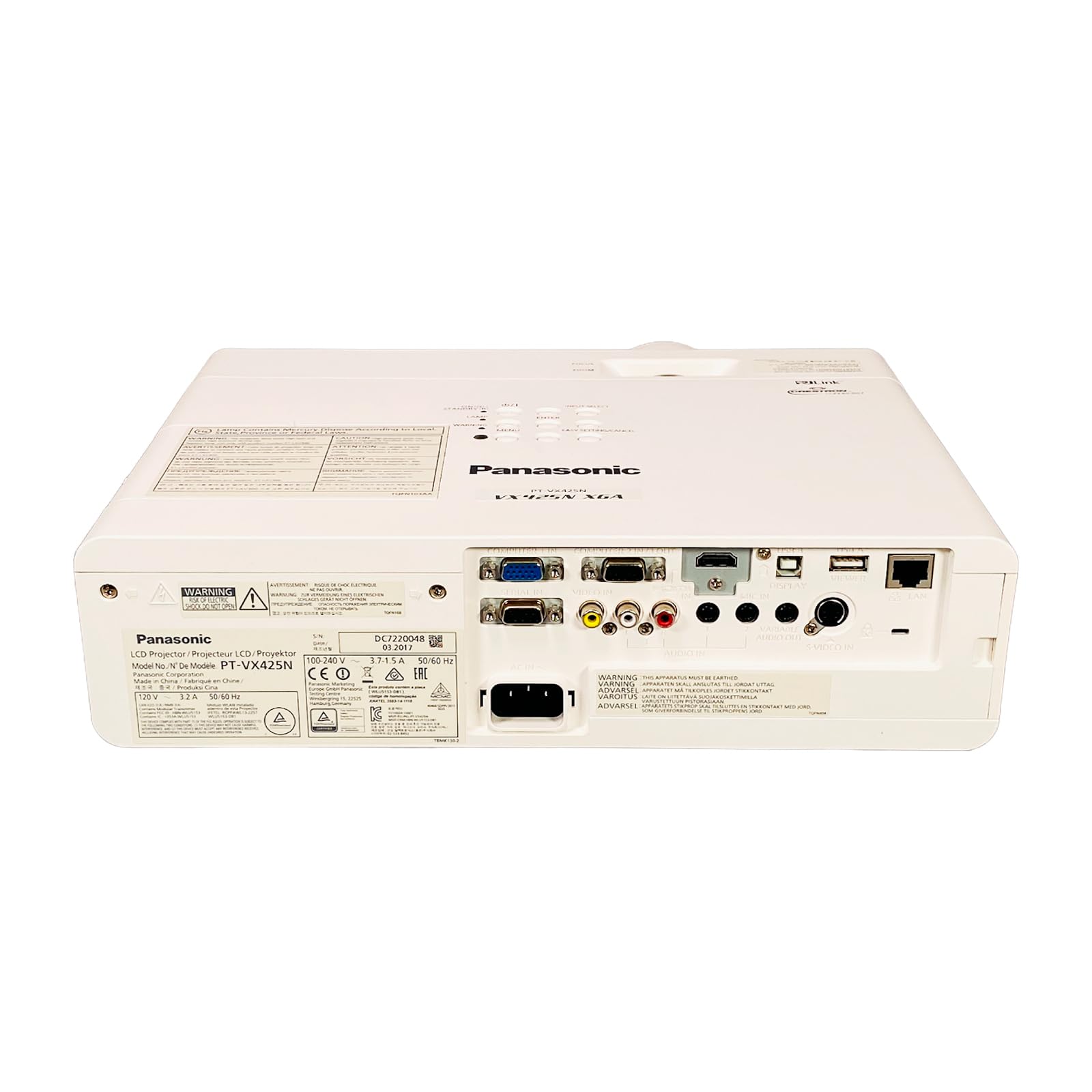 Amazon.com: Panasonic PT-VX425N 3LCD Projector 4500 Lumens