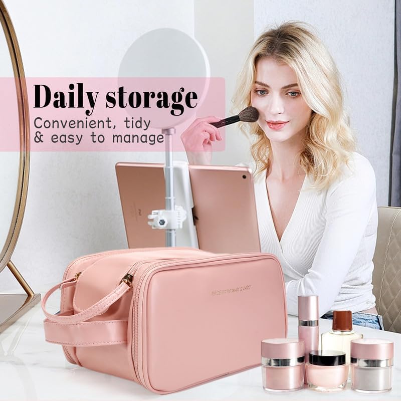 Miniatura 6 de TKOALJJ Bolsa de maquillaje de viaje, bolsas de cosméticos de gran capacidad para mujeres, bolsa de cosméticos, bolsa organizadora de maquillaje,