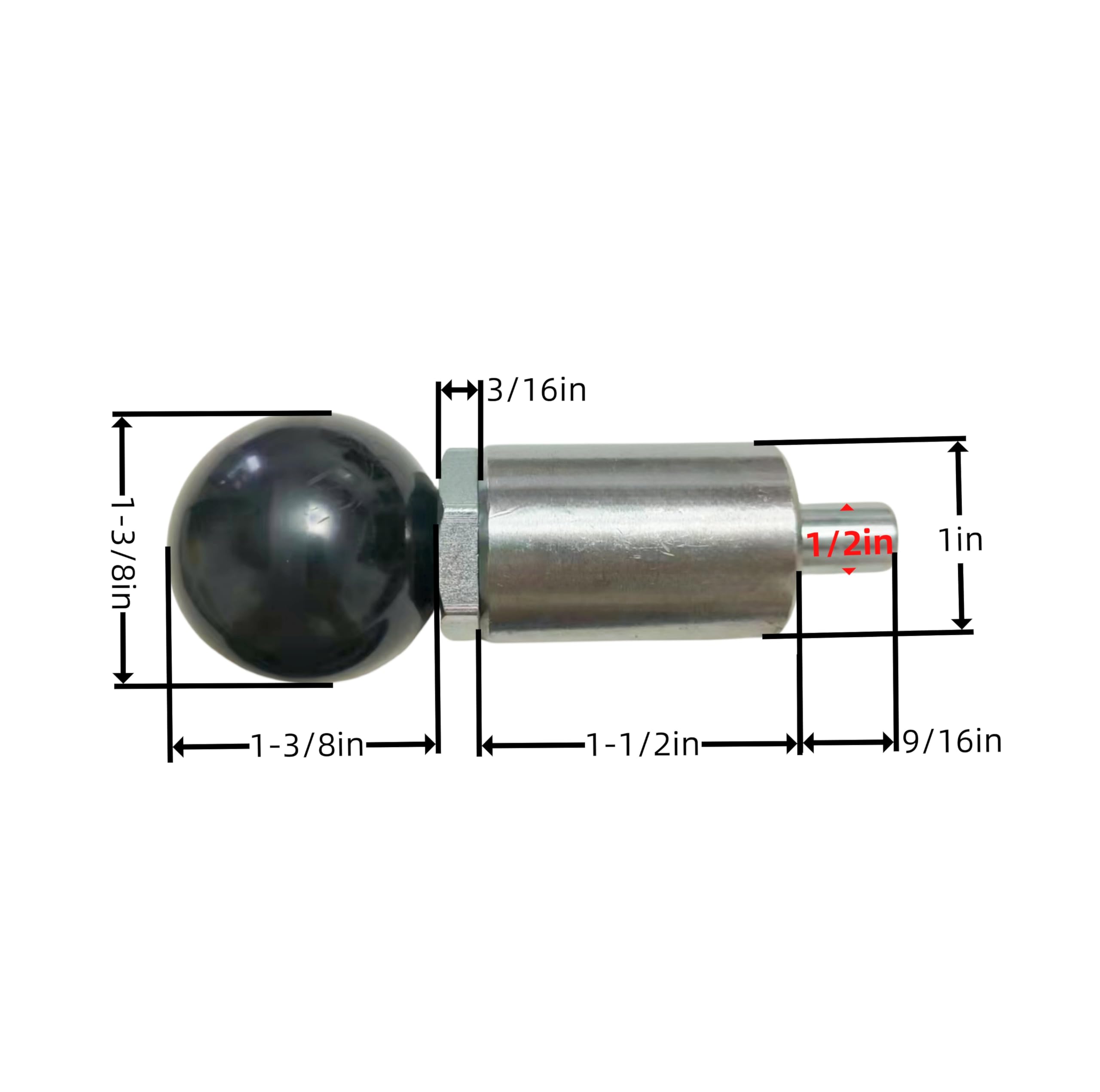 1/2" Diameter T Knob Spring Loaded Pop Pin Spring Loaded Zinc Plated