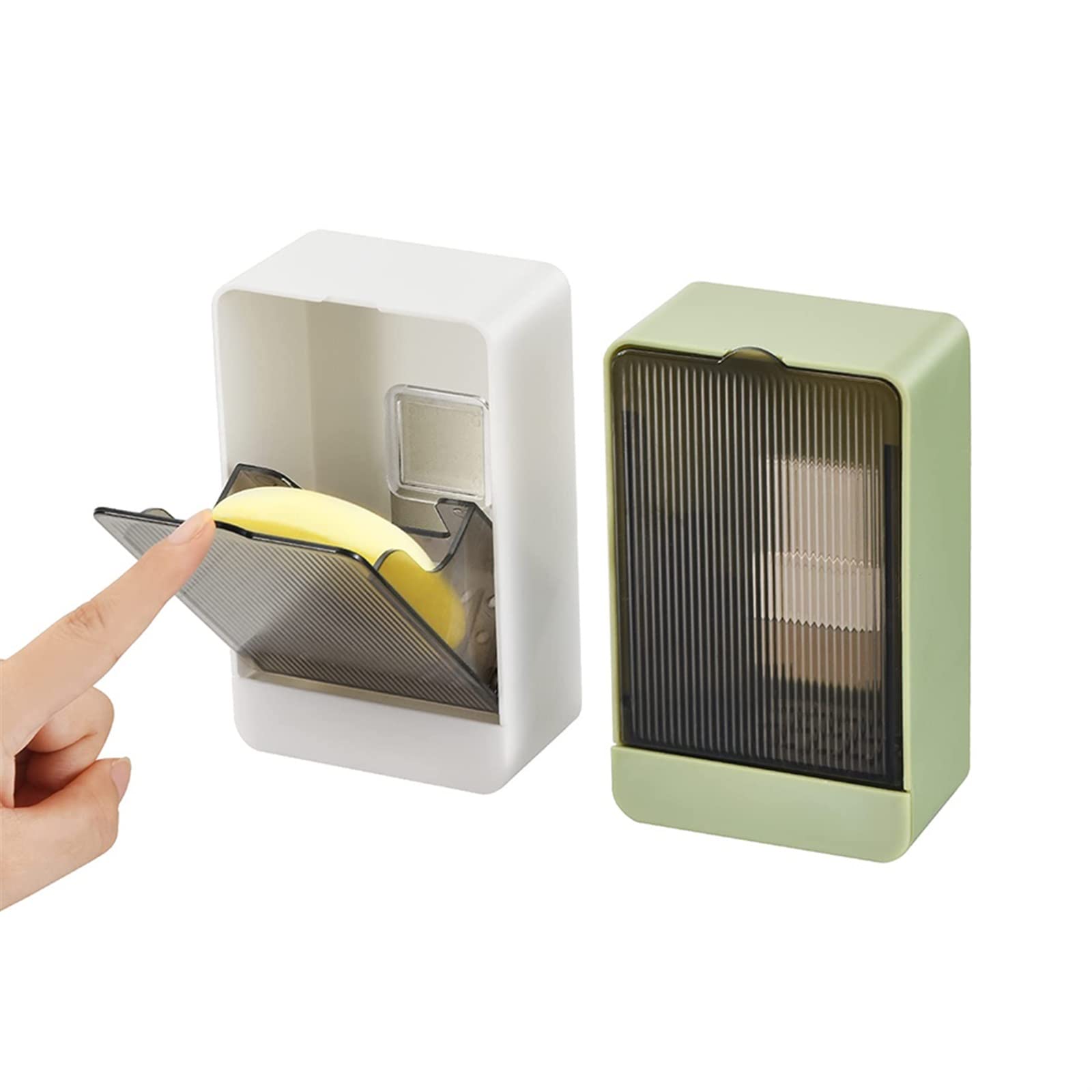 JINGYAN Jaboneras Caja de jabón Impermeable montada en la Pared con jabonera y Tubo Drenaje(Green)