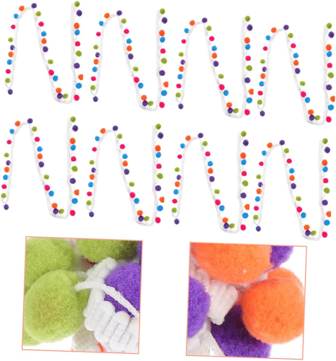 STOBOK 24pcs Boho Fringe Trim Pom-pom Balls Ruffle Ribbon for Sewing Accessories DIY Craft Clothing Decor