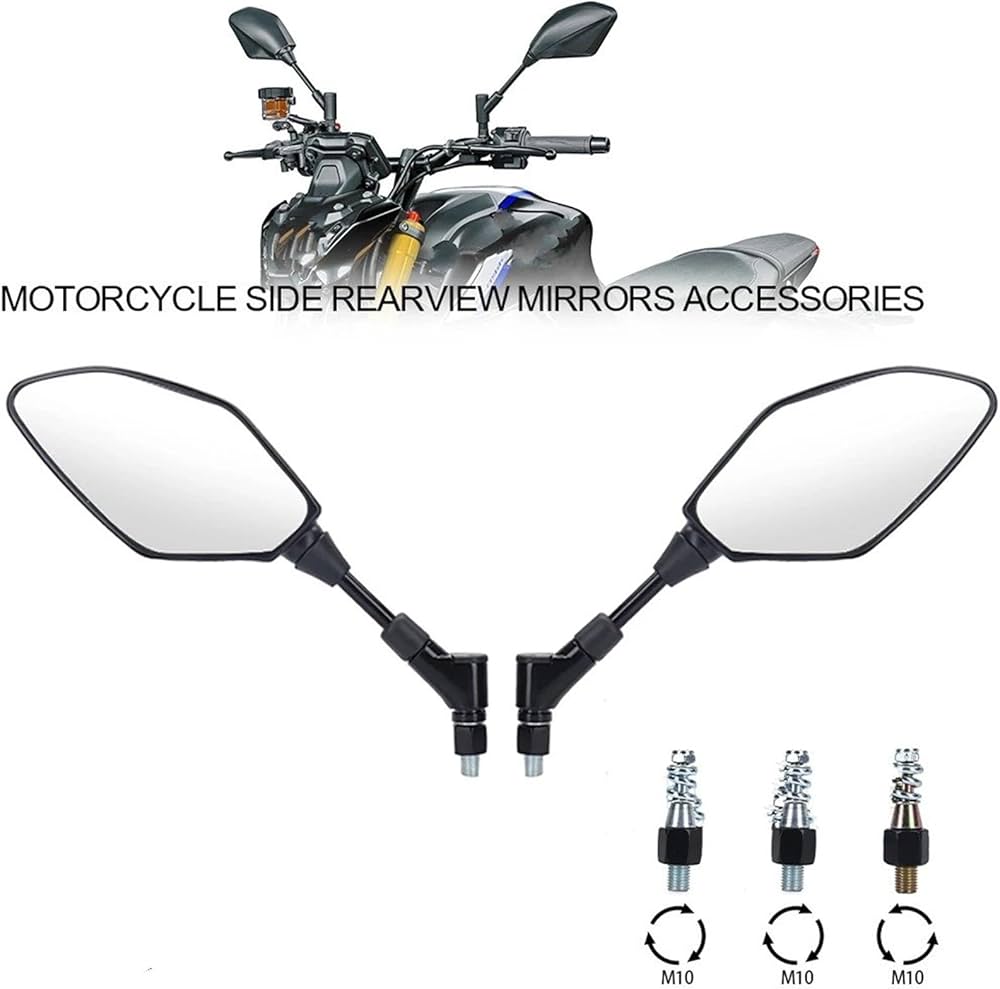 Evermotor E9 goedgekeurde motorspiegels, aluminium, 360° spiegels