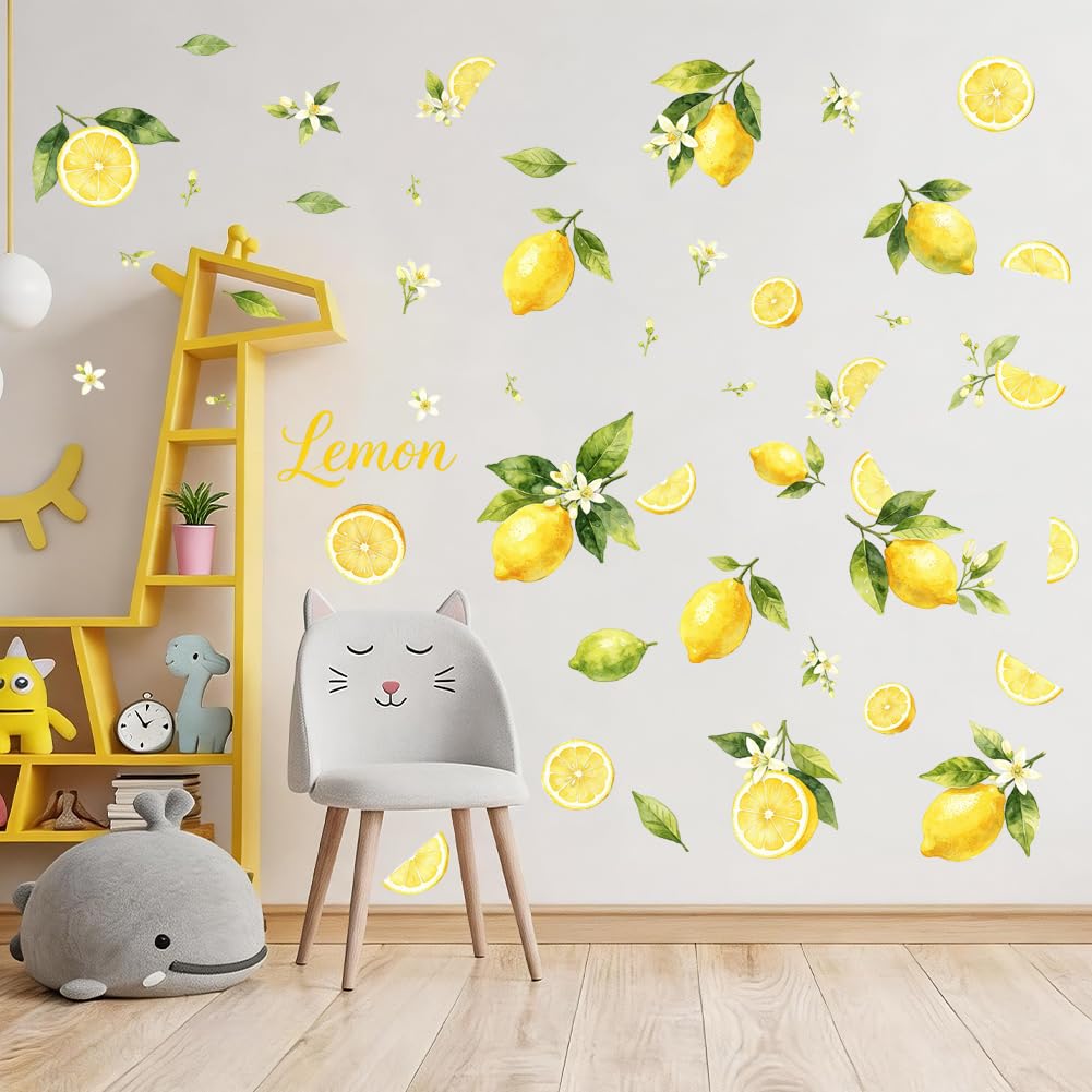SUPERDANT Wall Decals Lemon Wall Stickers Artistic Wallpaper Peel and Stick Self Adhesive Sticker PVC Walls Decoration Living Room Bedroom Home Decorations โ image 1