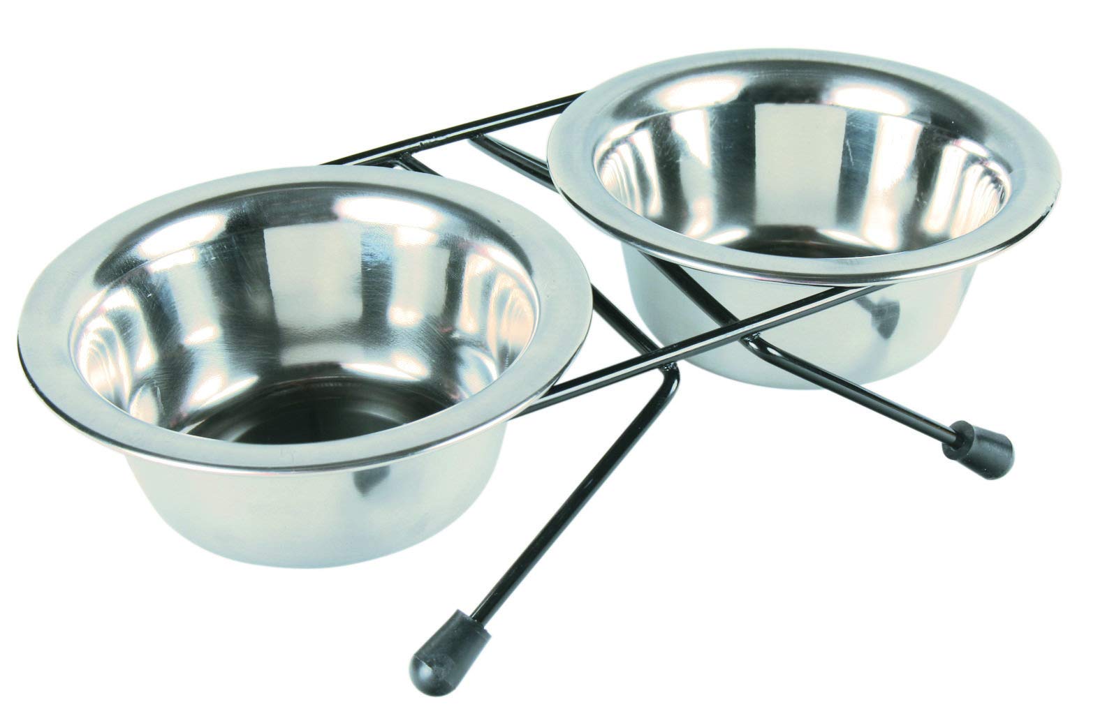 Trixie Eat on Feet Two Stainless Steel Bowl Set for Dog, 0.75 Litre