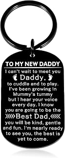 Gifts for Dad Father's Day Keychain for Men New daddy Soon to Be Dad Step Dad Birthday Thanksgiving Thank You Gifts for Him Expectant Dad Grandpa Date of Birth Christmas Farewell Gifts