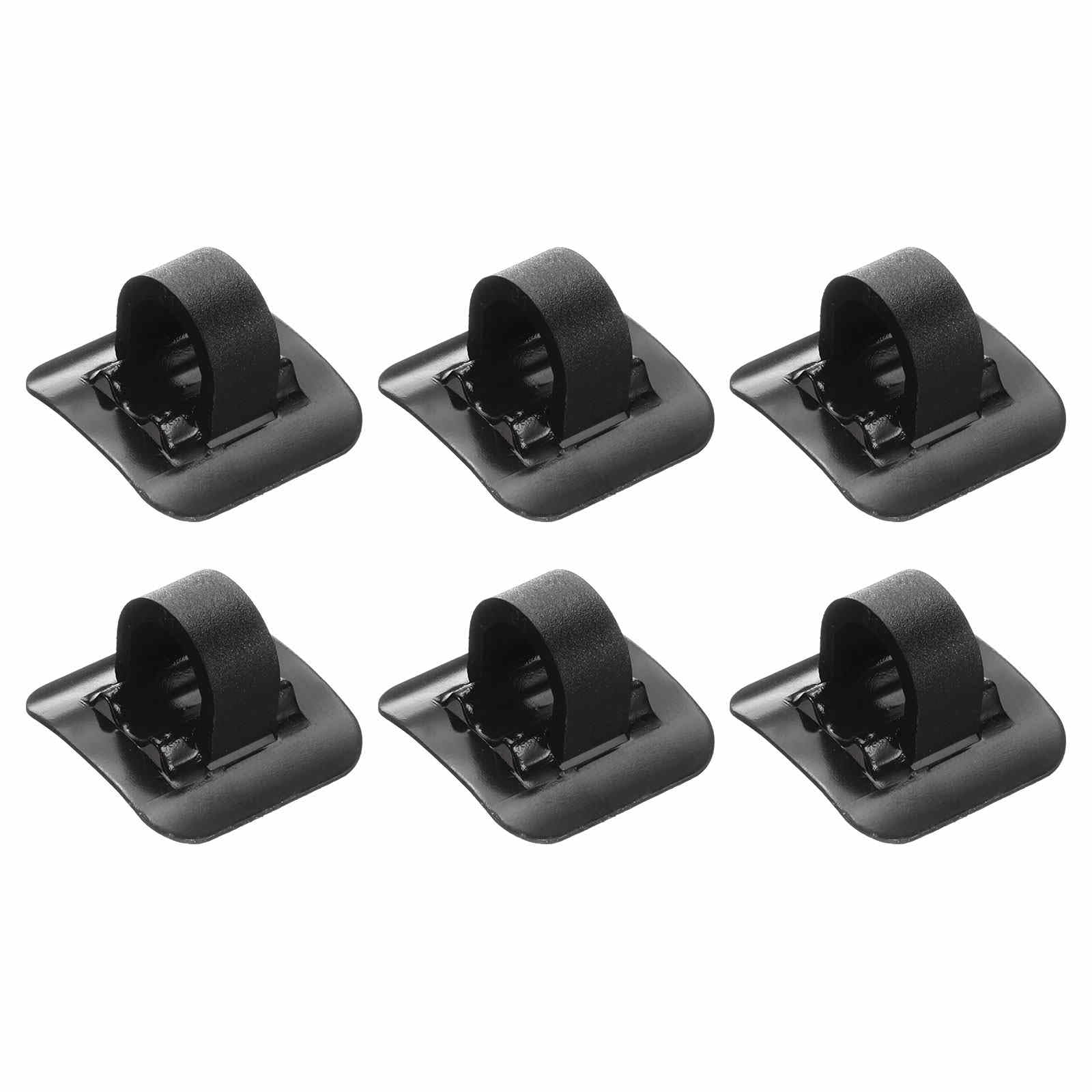 HARFINGTON 6pcs Bicycle C-Clips Clamps Housing Hose Guide Brake Derailleur Shift Cables with Adhesive Seat for MTB, Black