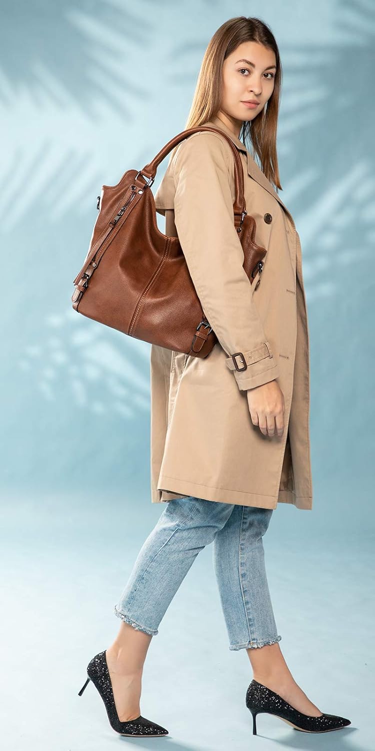 Concealed Carry Hobo Purse for Women Faux Leather Crossbody Shoulder Bags Large Tote Bag with Detachable Holster - Image 2