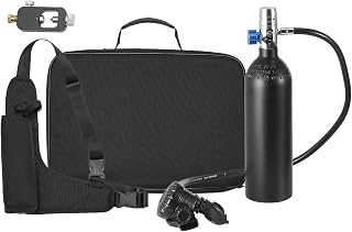 VEVOR Scuba Tank, 1L Portable Diving Tank, Diving Oxygen Cylinder Support 15-20 Minutes Underwater Breathing, 98.43 ft Diving Depth, Refillable Snorkel Air Tank Kit for Underwater Exploration Rescue