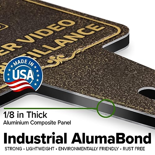 Image of Property Under Video Surveillance Sign, 7x13, Heavy Duty Integrated Ground Stakes, Indoor /Outdoor Use, Rust Free Aluminum Composite, Made in USA by My Sign center