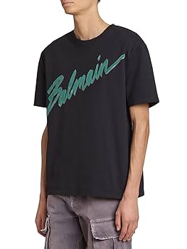 Amazon.com: Balmain, Flocked Logo Cotton T-Shirt, X-Large Amazon.com: Balmain, Flocked Logo Cotton T-Shirt, X-Large