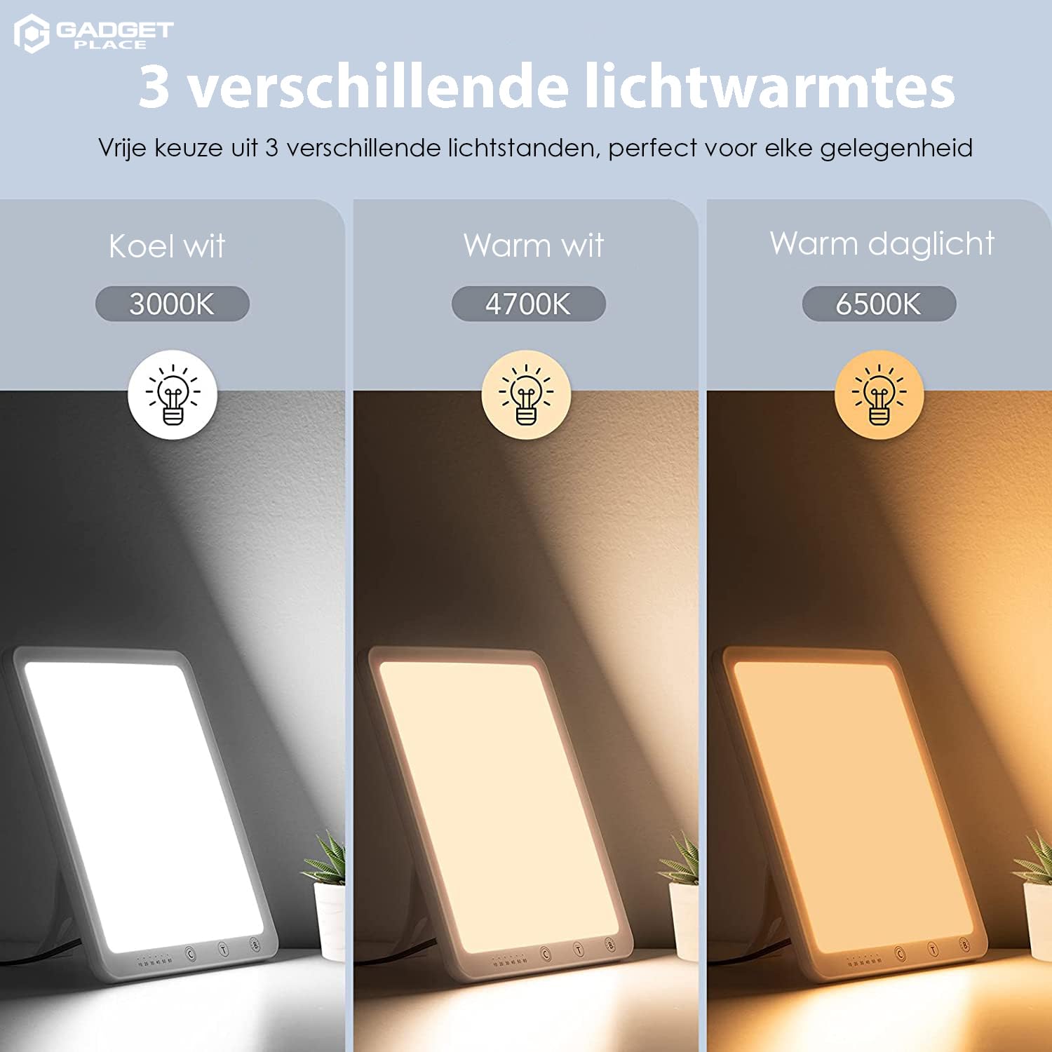 Lampe lumière du Jour avec Fonction minuterie et Gradation - 10 000 lux - Lampe de luminothérapie - Lampe Sad - Luminothérapie - Lampe Solaire - Lampe de Loisir