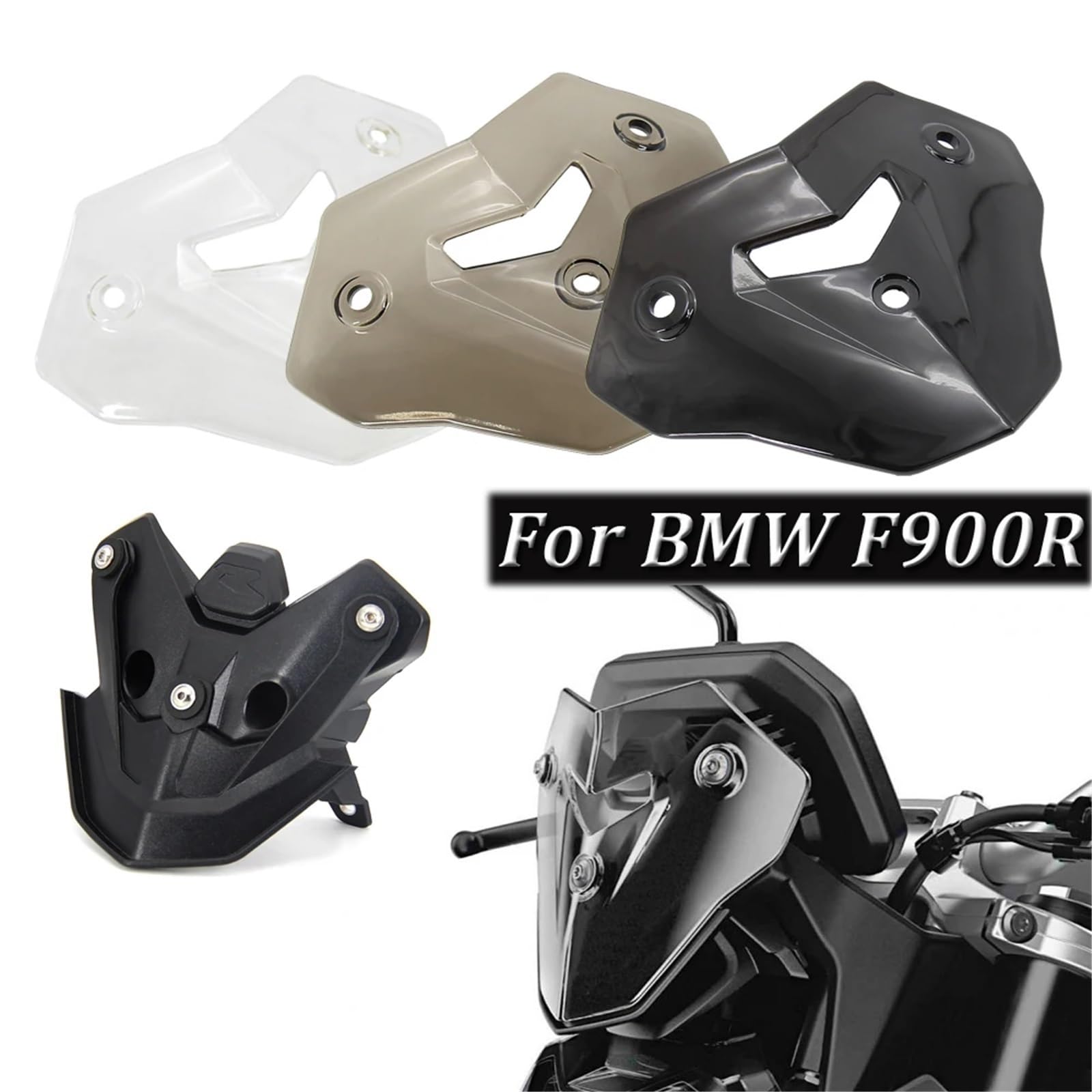 Przednia szyba motocyklowa Pasuje do BMW F900R F 900R F900 R Akcesoria Motocyklowe Szyba Przednia Szyba Przednia Viser Baffle VIsor Deflektory Wiatru(Smoke set)