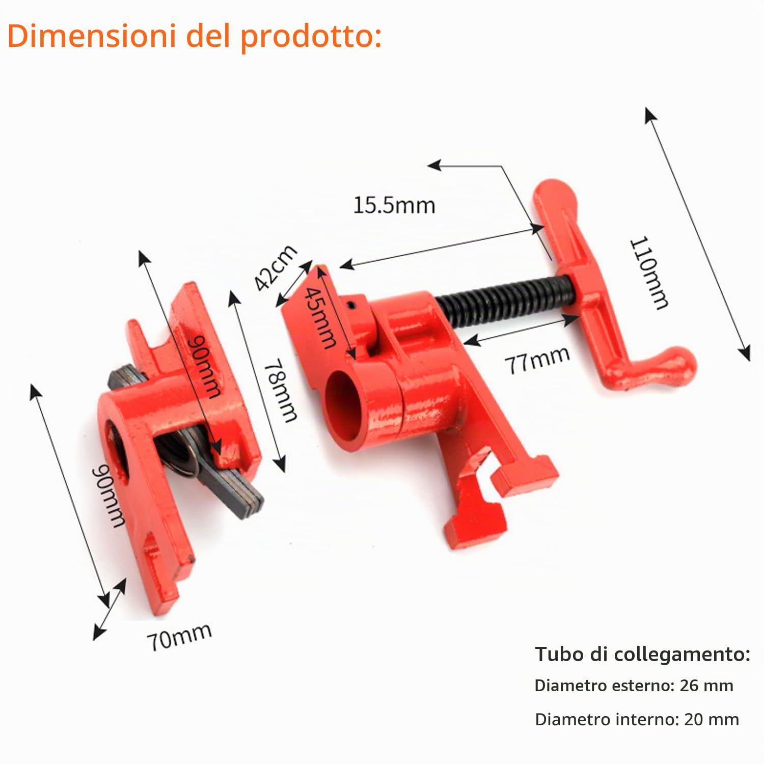 4 Pezzi Morsetto per Tubi Verticale 3/4" - Fascette Stringitubo Resistente per Idraulica/Impianti/Cavi (Antiscivolo & Durevole)