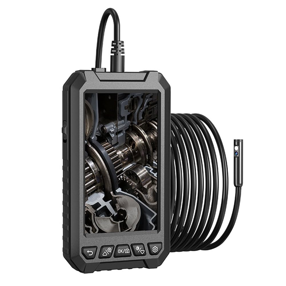 Endoscopi a doppio schermo IPS IP67 con zoom 1.5X 1080P 8 mm, endoscopi industriali staccabili, 10 m